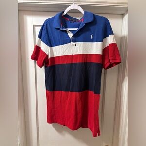 Ralph Lauren Bold Color Block Polo - Red, Blue, White